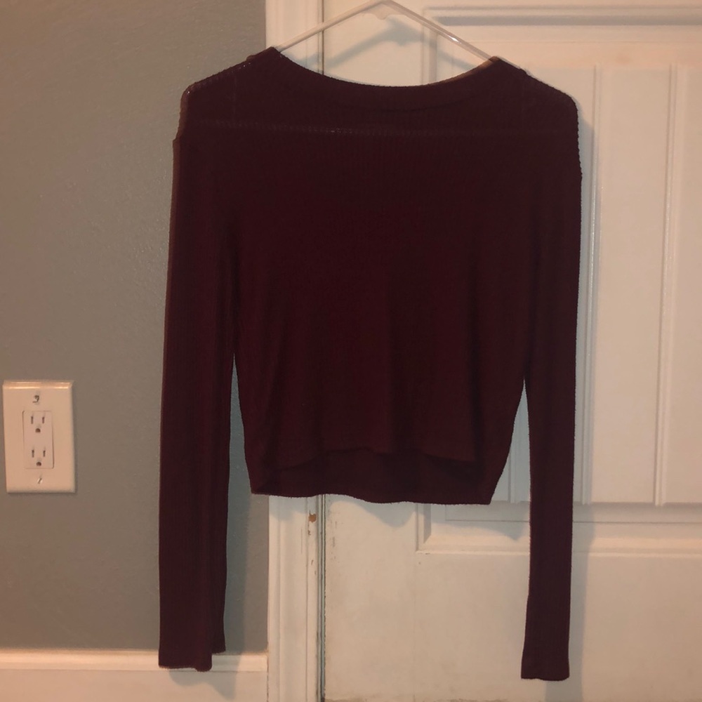 Burgundy long sleeve sweater